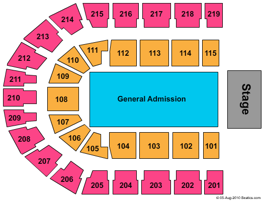 Rudolf Weber-Arena End Stage GA Floor Seating Chart